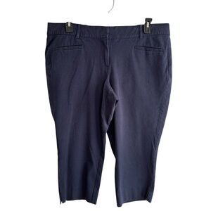 Lane Bryant The Allie Capri Pants Womens Plus Size 16 Navy Blue Classic Stretch